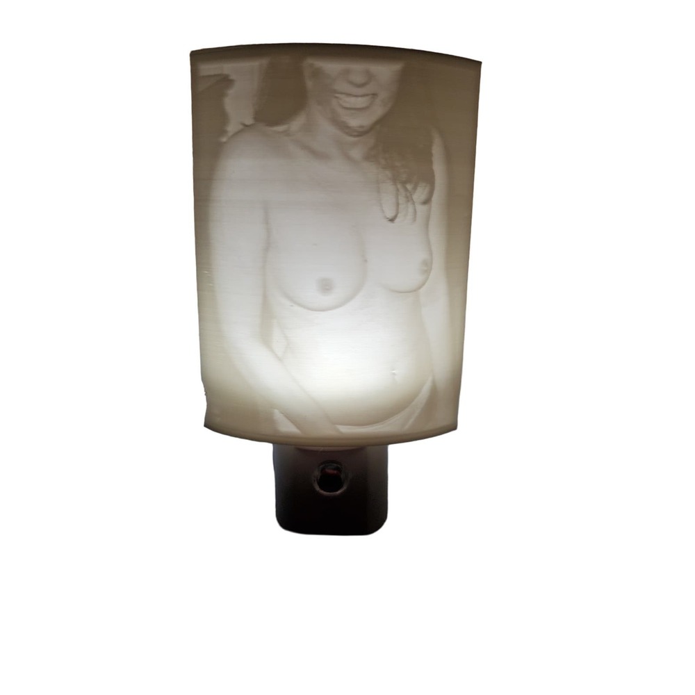 Custom Original Art 3D Lithophane Beautiful ZOMBIE Nude Model Breast Night Light